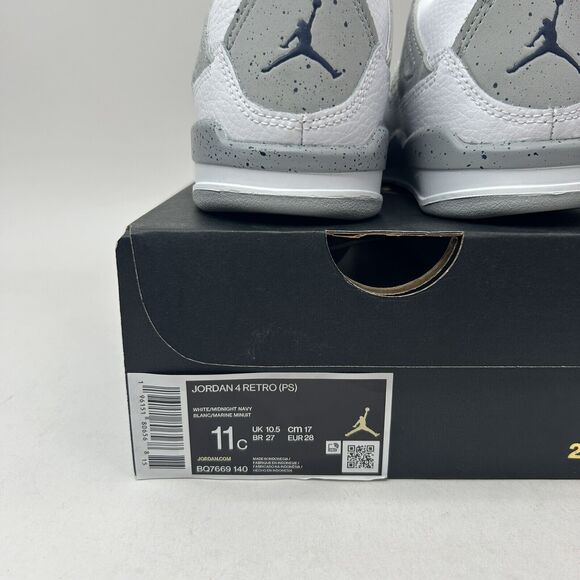 Nike Air Jordan 4 Retro PS White “Midnight Navy” 2023 - Picture 5 of 5
